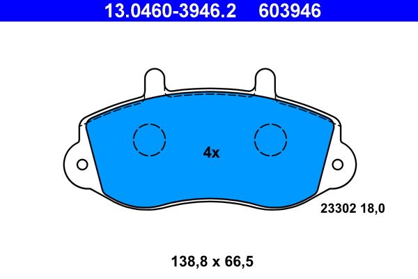 Brake Pad Set, disc brake ATE 13.0460-3946.2