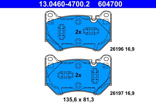 Brake Pad Set, disc brake ATE 13.0460-4700.2