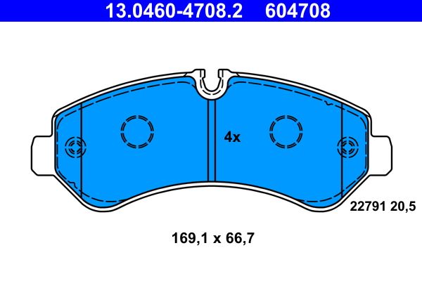 Brake Pad Set, disc brake ATE 13.0460-4708.2