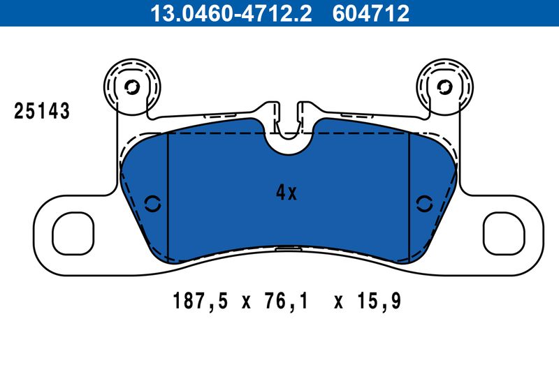 Brake Pad Set, disc brake ATE 13.0460-4712.2