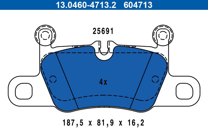 Brake Pad Set, disc brake ATE 13.0460-4713.2