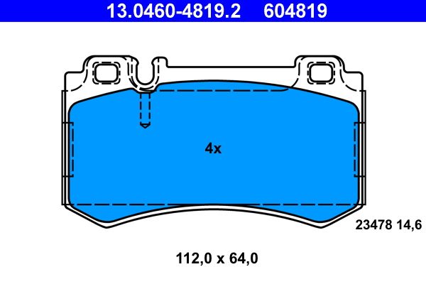 Brake Pad Set, disc brake ATE 13.0460-4819.2