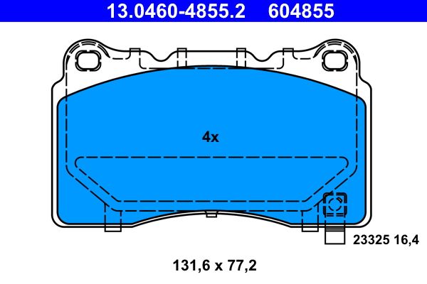 Brake Pad Set, disc brake ATE 13.0460-4855.2