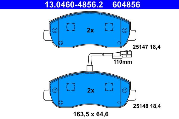 Brake Pad Set, disc brake ATE 13.0460-4856.2