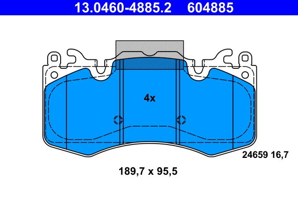 Brake Pad Set, disc brake ATE 13.0460-4885.2