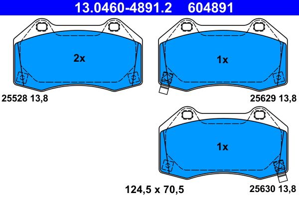 Brake Pad Set, disc brake ATE 13.0460-4891.2