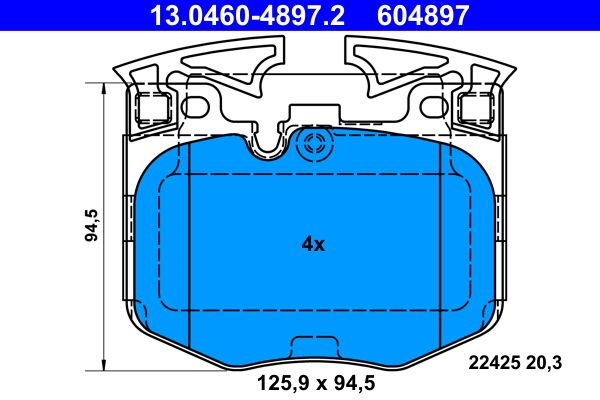 Brake Pad Set, disc brake ATE 13.0460-4897.2