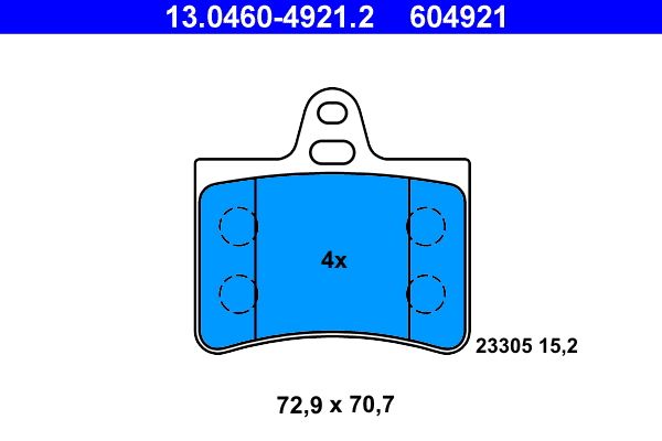 Brake Pad Set, disc brake ATE 13.0460-4921.2