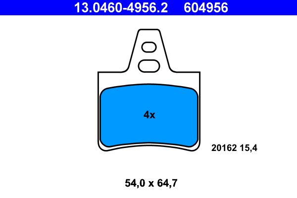 Brake Pad Set, disc brake ATE 13.0460-4956.2