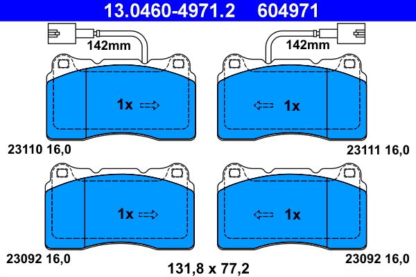 Brake Pad Set, disc brake ATE 13.0460-4971.2