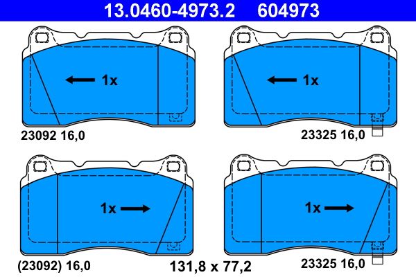 Brake Pad Set, disc brake ATE 13.0460-4973.2