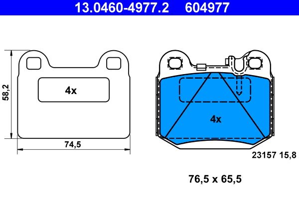 Brake Pad Set, disc brake ATE 13.0460-4977.2