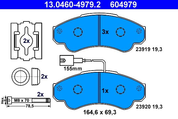 Brake Pad Set, disc brake ATE 13.0460-4979.2