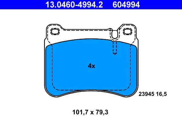 Brake Pad Set, disc brake ATE 13.0460-4994.2