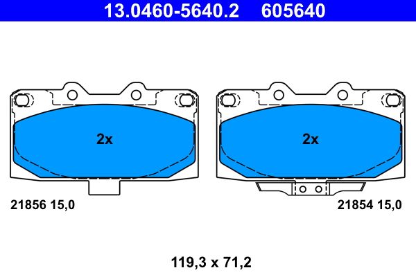 Brake Pad Set, disc brake ATE 13.0460-5640.2