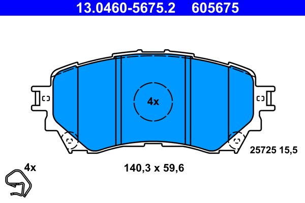 Brake Pad Set, disc brake ATE 13.0460-5675.2