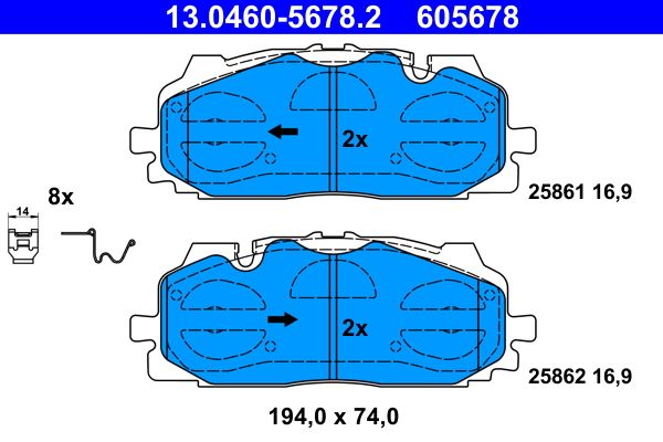 Brake Pad Set, disc brake ATE 13.0460-5678.2