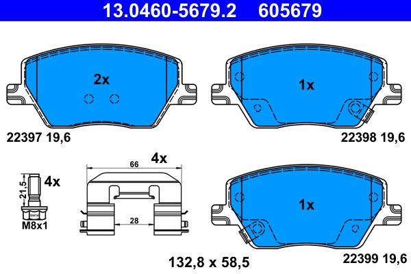 Brake Pad Set, disc brake ATE 13.0460-5679.2