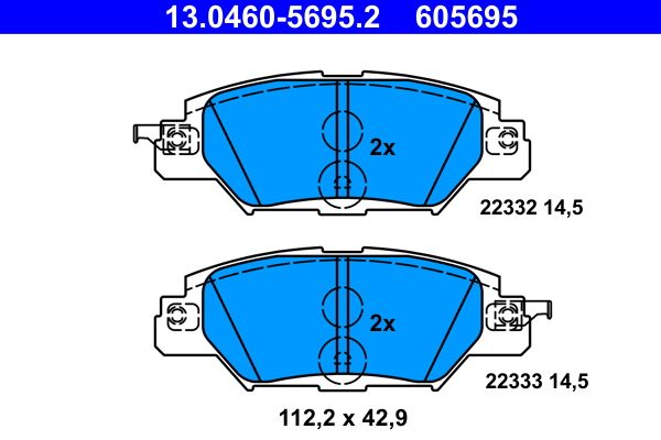 Brake Pad Set, disc brake ATE 13.0460-5695.2