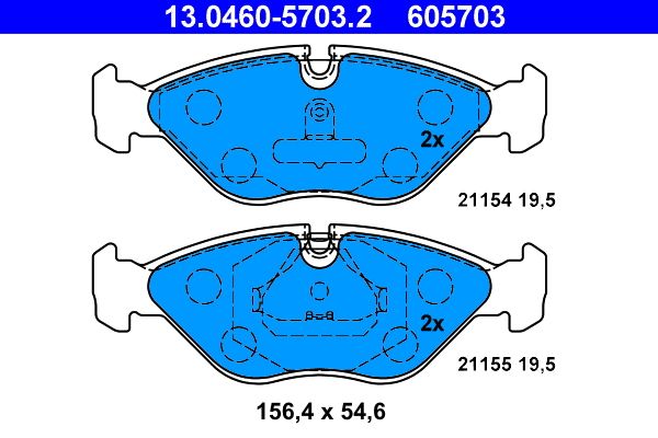 Brake Pad Set, disc brake ATE 13.0460-5703.2