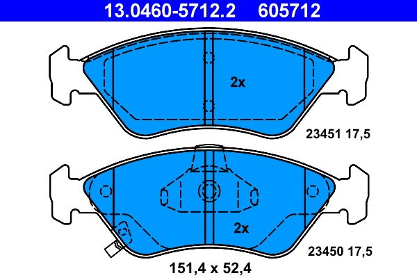 Brake Pad Set, disc brake ATE 13.0460-5712.2