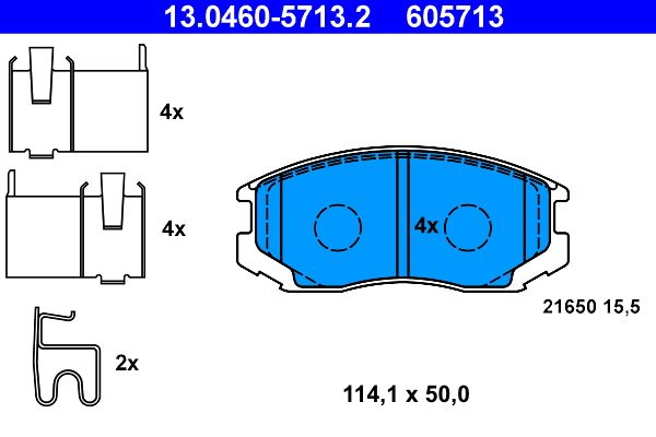 Brake Pad Set, disc brake ATE 13.0460-5713.2