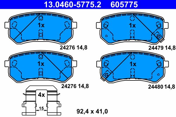 Brake Pad Set, disc brake ATE 13.0460-5775.2