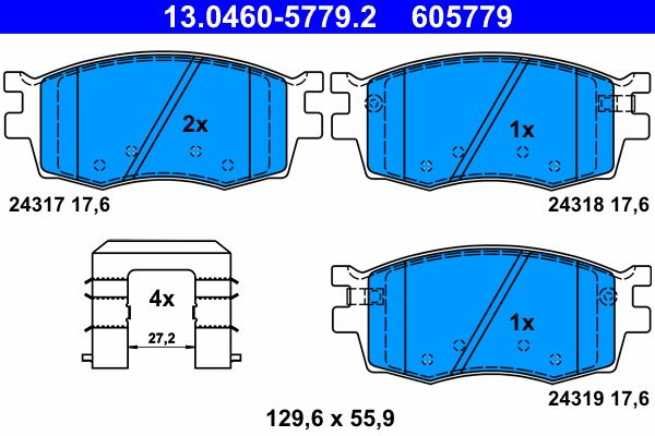 Brake Pad Set, disc brake ATE 13.0460-5779.2