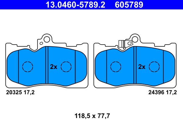 Brake Pad Set, disc brake ATE 13.0460-5789.2