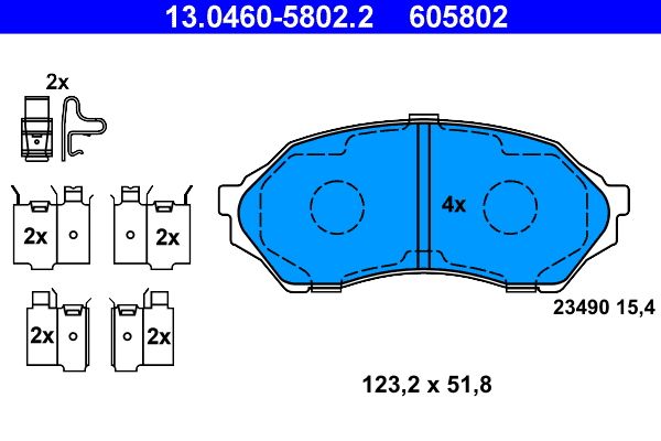 Brake Pad Set, disc brake ATE 13.0460-5802.2