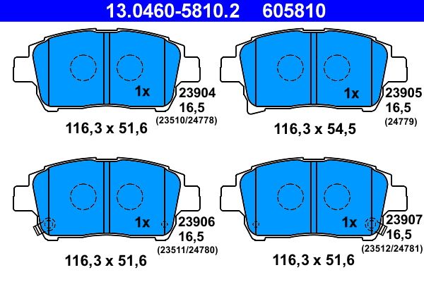 Brake Pad Set, disc brake ATE 13.0460-5810.2