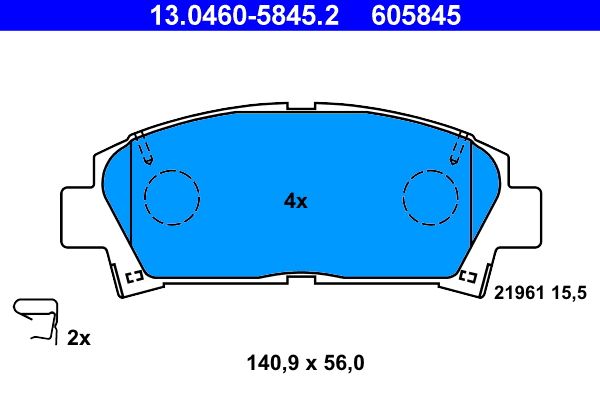 Brake Pad Set, disc brake ATE 13.0460-5845.2