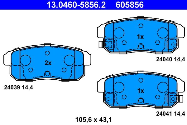 Brake Pad Set, disc brake ATE 13.0460-5856.2