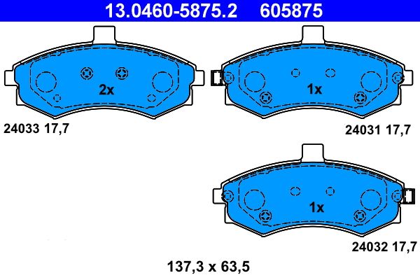 Brake Pad Set, disc brake ATE 13.0460-5875.2