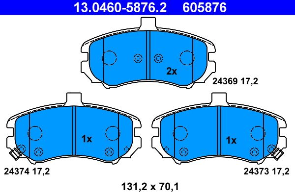 Brake Pad Set, disc brake ATE 13.0460-5876.2