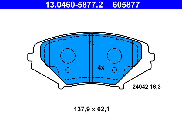 Brake Pad Set, disc brake ATE 13.0460-5877.2