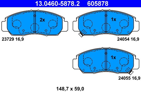 Brake Pad Set, disc brake ATE 13.0460-5878.2