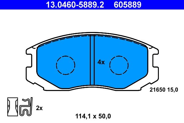 Brake Pad Set, disc brake ATE 13.0460-5889.2