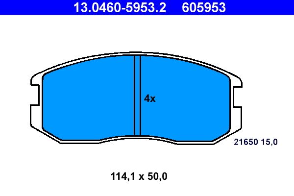 Brake Pad Set, disc brake ATE 13.0460-5953.2