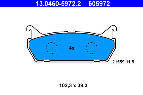 Brake Pad Set, disc brake ATE 13.0460-5972.2