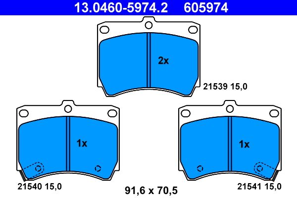 Brake Pad Set, disc brake ATE 13.0460-5974.2