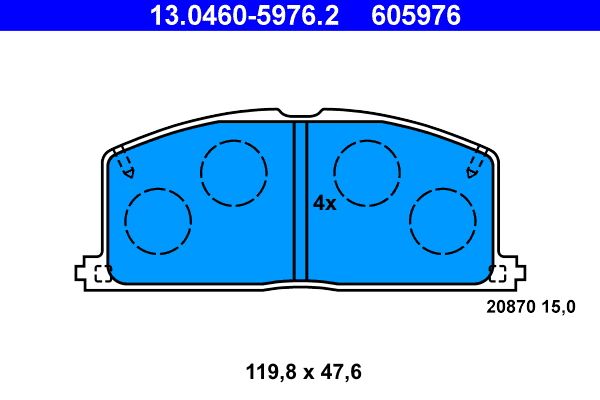 Brake Pad Set, disc brake ATE 13.0460-5976.2