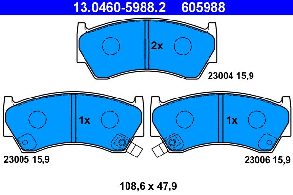 Brake Pad Set, disc brake ATE 13.0460-5988.2