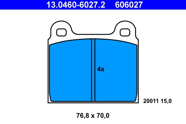 Brake Pad Set, disc brake ATE 13.0460-6027.2