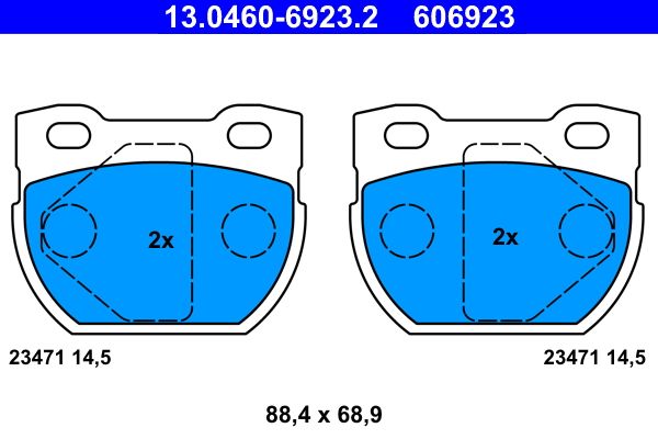 Brake Pad Set, disc brake ATE 13.0460-6923.2