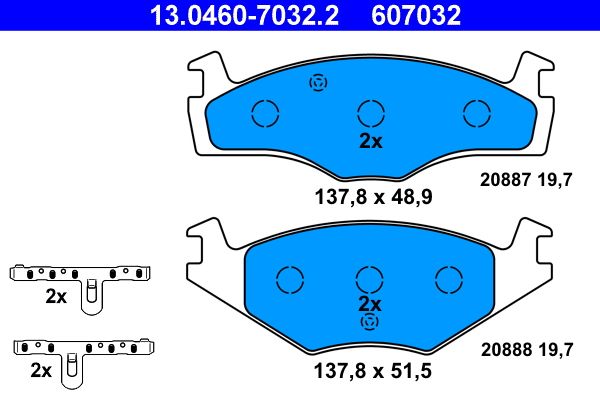 Brake Pad Set, disc brake ATE 13.0460-7032.2