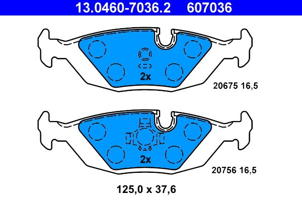 Brake Pad Set, disc brake ATE 13.0460-7036.2