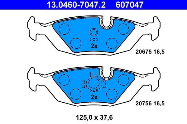 Brake Pad Set, disc brake ATE 13.0460-7047.2