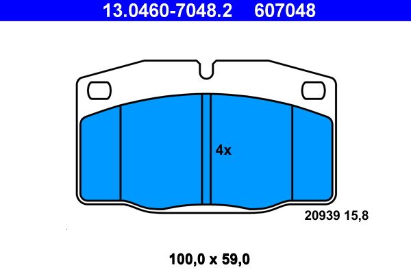 Brake Pad Set, disc brake ATE 13.0460-7048.2