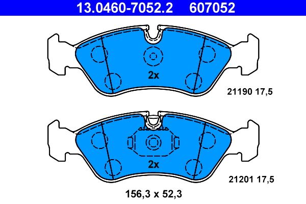 Brake Pad Set, disc brake ATE 13.0460-7052.2